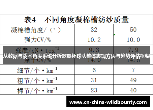 从数据与战术角度系统分析欧联杯球队整体表现方法与趋势评估框架